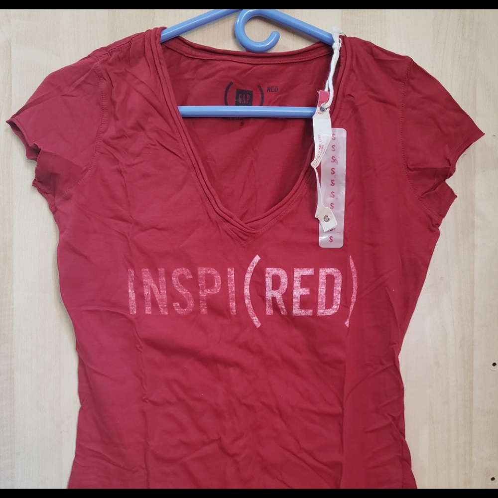 Women's GAP RED INSPI(RED) T Shirt sz S AFRICA Aid